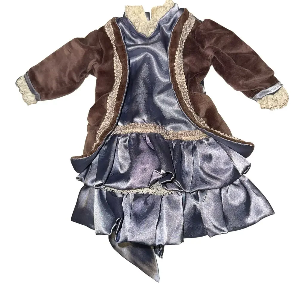 Vintage Fancy Dress For Antique French Or‎ German Bisque Doll Victorian Lace